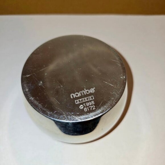 Nambe Studio Panza Pillar Candle Holder Candle Box Care Guide 1998 Fred Bould NM - Picture 3 of 13